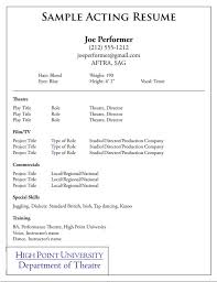 10 Acting Resume Templates Free Word Pdf 2018 Resume Format Sample