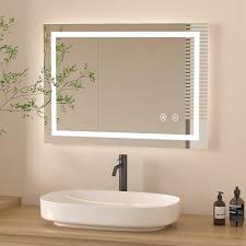bathroom led mirror with shaver socket