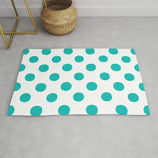 polka dots eggs blue white rug by