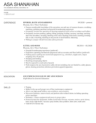 floor technician resume sles