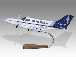 Details About Cessna 402 Cape Air Custom Made Solid Kiln Dried Mahogany Wood Desktop Model