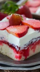 homemade strawberry jello poke cake