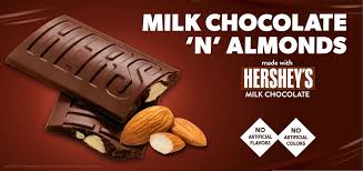 milk chocolate n almonds made with
