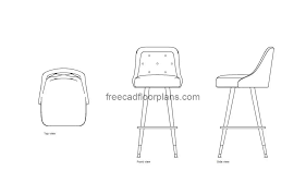 bucket bar stool free cad drawings