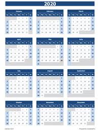 001 Free Excel Calendar Template Blue Incredible 2020 Ideas