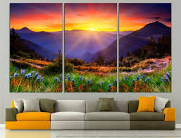 Mountain Print Large Wall Art Sunrise