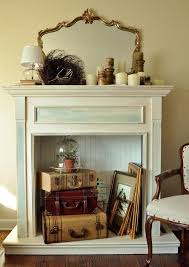 Faux Fireplace With Vintage Decor