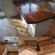sanding wooden kitchen worktops