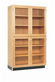 tall storage cabinet with glass doors