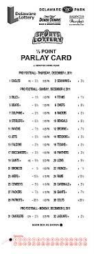 Delaware lottery nfl parlay cards. Settled Going On The Gaming House Wall 2nd Floor Delaware Park Casino Sports Betting Parlay Cards