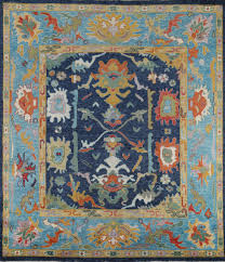 blue oushak indo square area rug 10x10