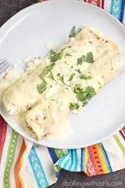 creamy seafood enchiladas cooking