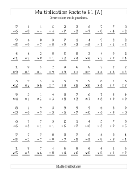 multiplication timed test printable 0