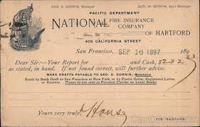 The hartford homeowners insurance review and quotes. Pacific Department National Fire Insurance Company Of Hartford San Francisco Ca Postcard