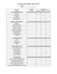 Restaurant Kitchen Inventory List Templates At