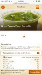 panera green pion smoothie healthy