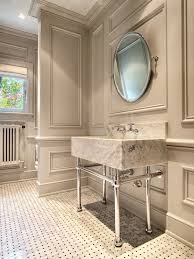 Gray Bathroom Wall Molding Design Ideas