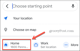change the starting point in google maps