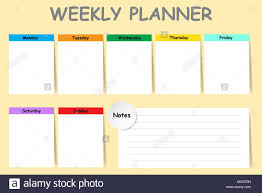 Weekly Planner With A Chart For Notes And White Charts For