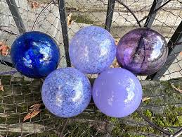 Purple Decorative Glass Set Of 5