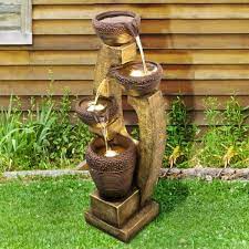 4 Crocks Outdoor Garden Fountain With