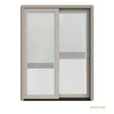 Jeld Wen 60 In X 80 In W 2500 Contemporary Desert Sand Clad Wood Right Hand Full Lite Sliding Patio Door W Unfinished Interior
