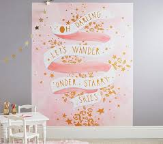 lets wander pink gold stars wall mural