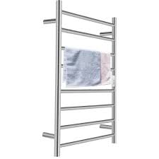 Vevor Towel Warmer Rack 8 Bar Heated Towel Rack With Timer Electric Towel Drying Rack 23 6 X 33 In Heated Towel Warmer Polished Silver
