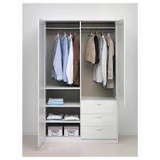 Additional kleppstad shelves will help adapt the wardrobe to your storage needs. Musken Wardrobe With 2 Doors 3 Drawers White 124x60x201 Cm Ikea