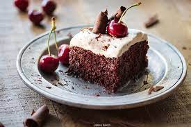 Tres Leches Cake With Cherries gambar png