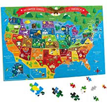 Study the map closely before the pieces fall away. Buy Jigsaw Puzzles 500 Pieces United States Map Usa Map Puzzles To Learning Geography Toy Fun Educational Games United States Puzzle For Kids Suitable With Home Living Room Decor Online In
