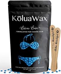 Hard Wax Beans For Painless Hair Removal Coarse Body Hair Specific Our Strongest Blue Bikini Babe By Koluawax For Brazilian Underarms Back And