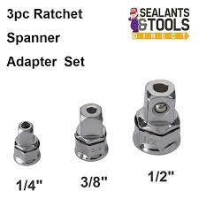 Silverline Ratchet Spanner Socket Adapter 3pc Set 959681 1 4