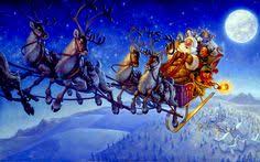 Santa claus' sleigh is pulled by eight flying reindeer. 40 Christmas With Santa Claus And Reindeer Flying Ideas Santa Claus Santa Reindeer