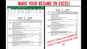 37 resume template word excel pdf psd free premium. Make A Resume Cv Using Excel Fast Attractive And Easy To Manage For All Professions Youtube