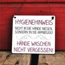 Neben den piktogrammen mit „damen und. Schild Aus Holz Mit Hygieneregeln Fur Mehr Sauberkeit