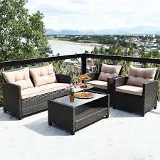 patio rattan conversation furniture set