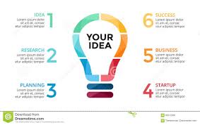 Vector Light Bulb Infographic Template For Circle Diagram