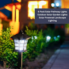 6 Pack Solar Pathway Lights Outdoor