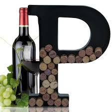 Personalized Wine Cork Holder Letter P