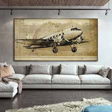 Retro Poster Vintage Airplane Canvas