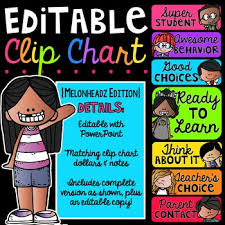 Behavior Chart Editable Clip Chart Classroom Management
