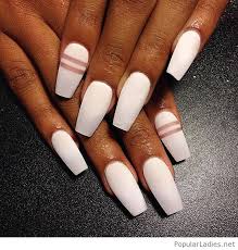 Coffin nail designs look great on long nails because of the ample nail bed space. White Coffin Nails With Design Nail And Manicure Trends