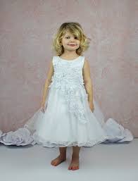 ▸ jetzt das richtige kleid finden! Festliches Madchenkleid In Weiss Mit 3d Spitze Fur Taufe Oder Hochzeit Brautkontor