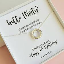 three ring 30th birthday necklace gift