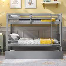 twin bunk beds with trundle bed frame