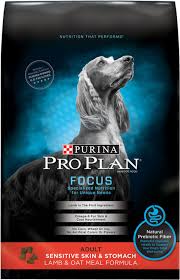 Purina Pro Plan Focus Adult Sensitive Skin Stomach Lamb Oatmeal Formula Dry Dog Food 4 Lb Bag