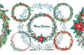 Watercolor Christmas Wreath Clipart Graphic By Evartprint Creative Fabrica