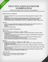 combination resume for an executive assistant