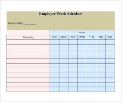 Simple Work Schedule Template Employees Awesome Resume